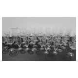 Etched glassware, five plus sizes and small