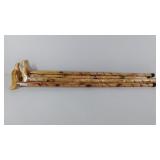 Four wooden canes, 36" in length