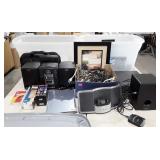 Electronics, two totes full, DVD player, Delphi
