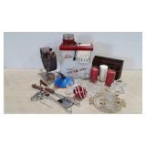 Home goods, bbq tools, meat stay, glassware,