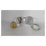 Paper weights, Taz, snowflake, painted flowers,