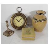 Decor group, Sterling and Noble clock, floral