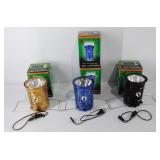 Four LED Solar Rechargeable Lanterns, new,