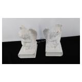 Pair of ceramic bookends, new in storage box