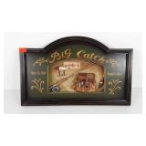 Fishing themed shadowbox wall hanging, 21x13
