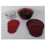 Pyrex and Anchor Hocking glass bowls, with
