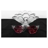 Glass, crystal banana bowl and Rainbow Glass