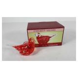 Cracker Barrel glass bird paperweight, with box