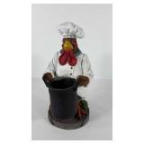 Rooster chef spooner, poly resin material, stands