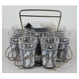 Mid Century barware, Greco Roman design, glass