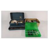 Tool box, nails, screws, etc.