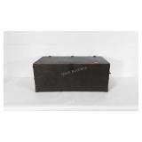 Wooden trunk locker with tray, handles show w
