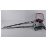 Two sweeper/dustpan sets, new, various colors