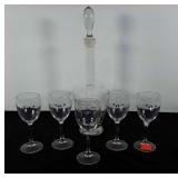 Glassware, decanter and five D