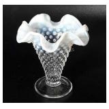 Glassware, Fenton 4" hobnail crimp top vase