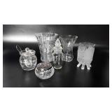 Glassware, includes basket weave clear glass