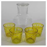 Glassware, four flash city amber stained lowball