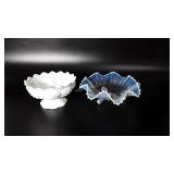 Glassware, includes Fenton Hobnail floral bowl