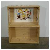Wine crate book shelf, stickered as shown, 27"