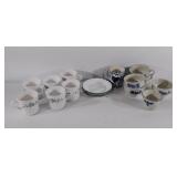 Corning Ware mugs (6) & desert plates (6), Gibson