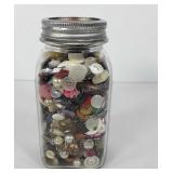 Ball jar full of buttons, quart size