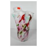 Art glass tall vase, 14.5"
