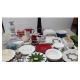 Homegoods holiday plates & mugs, decor obelisk,