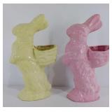 Two Vintage Paper Mache Easter Rabbits, from old