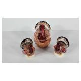 Ceramic Turkey gravy tureen and salt & pepper