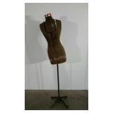 Acme adjustable dress form, aged, 60" tall, heavy