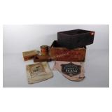 Advertising, crates, potato bag, and more