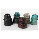Insulator group, four glass and one ceramic