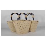 Three new woven star design purses