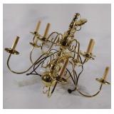 10 bulb Chandelier, gold tone, approximately 22"