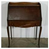 Fall front desk, curved drawer
