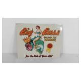 Advertising metal sign for Big Bass Ale, 15x12