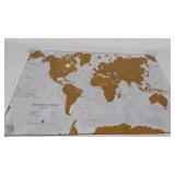 Scratch the World map, barley used