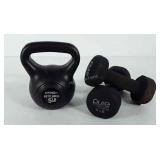 Weights, 5lbs, dumbbells and kettle bell