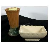 McCoy planters, cornucopia and off white 5 x 8