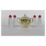 Hall USA "Crocus" sugar with cover and two sets