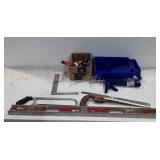 Tools, painters tray, level, trowels, etc.