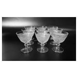 Glassware, nine Duncan Miller sandwich