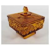 Fenton Glass "Colonial Amber" covered honey jar,
