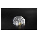 Crystal snowflake paperweight, marked France