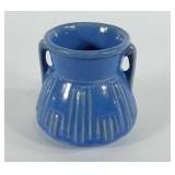 Roseville Pottery blue ceramic vase with 2