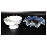 Glassware, includes Fenton Hobnail floral bowl