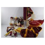 Redskins group, ornaments, glass cups, duffel