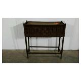 Woven planter box, metal lined, 28" tall