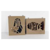 Religious themed glass and sand wall plaques,