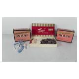 Home perm kits, includes boxes, rollers, and end